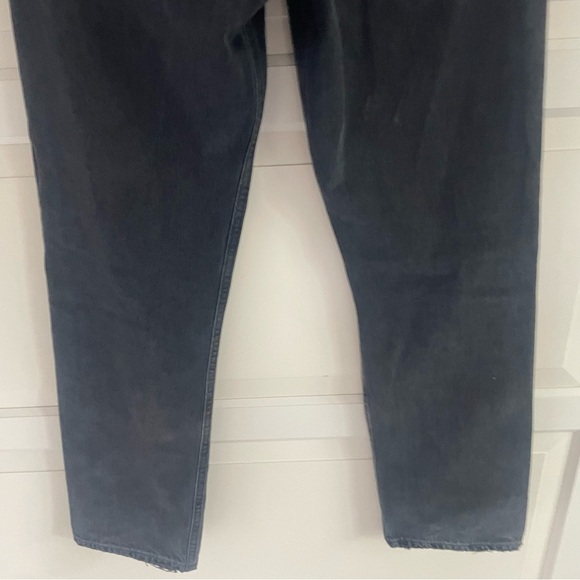 Agolde Black 90s Pinch Waist Destroyed Cotton Denim Straight Jeans 37672 - Picture 7 of 14